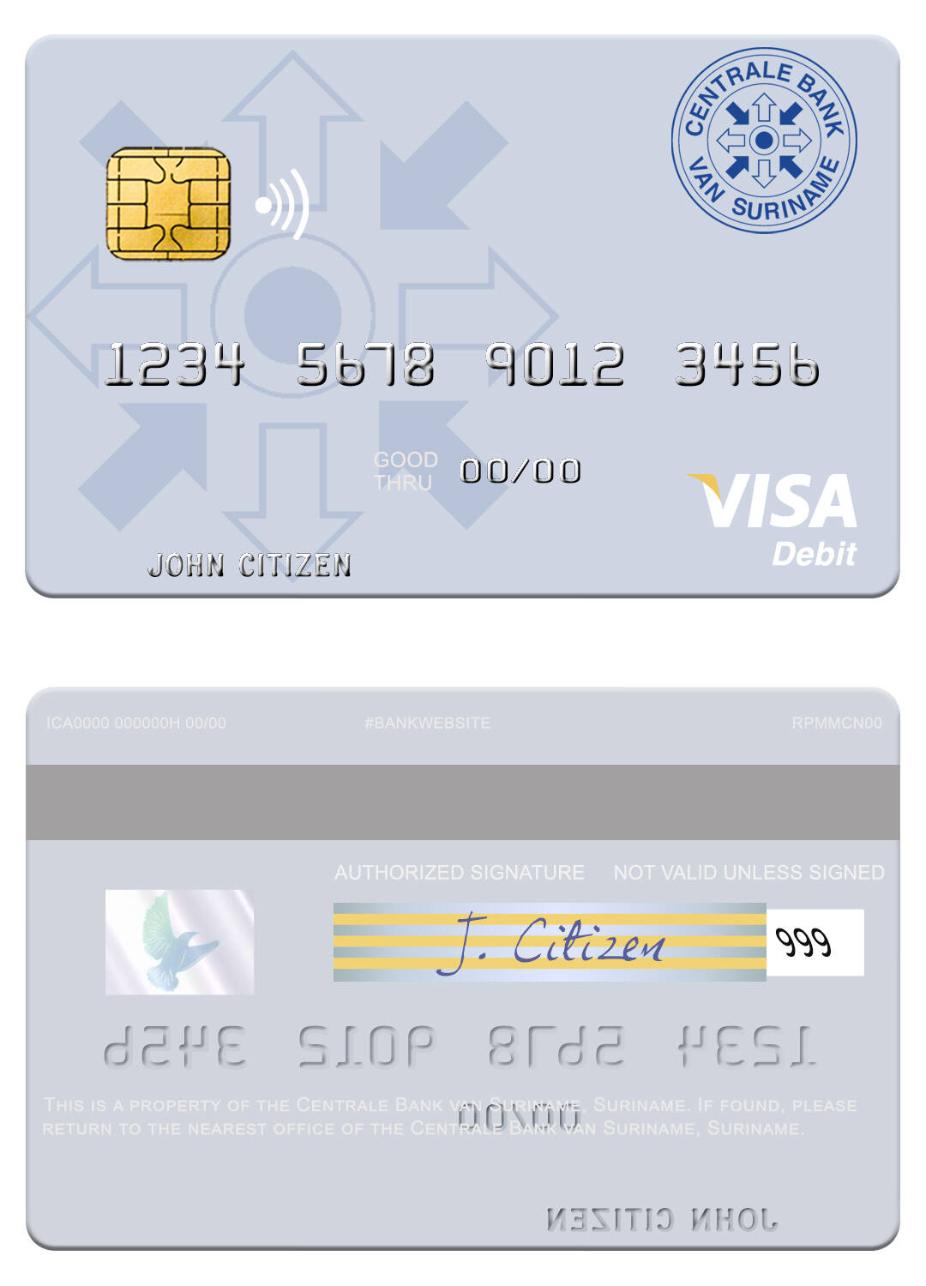 Suriname Centrale Bank van Suriname visa debit card